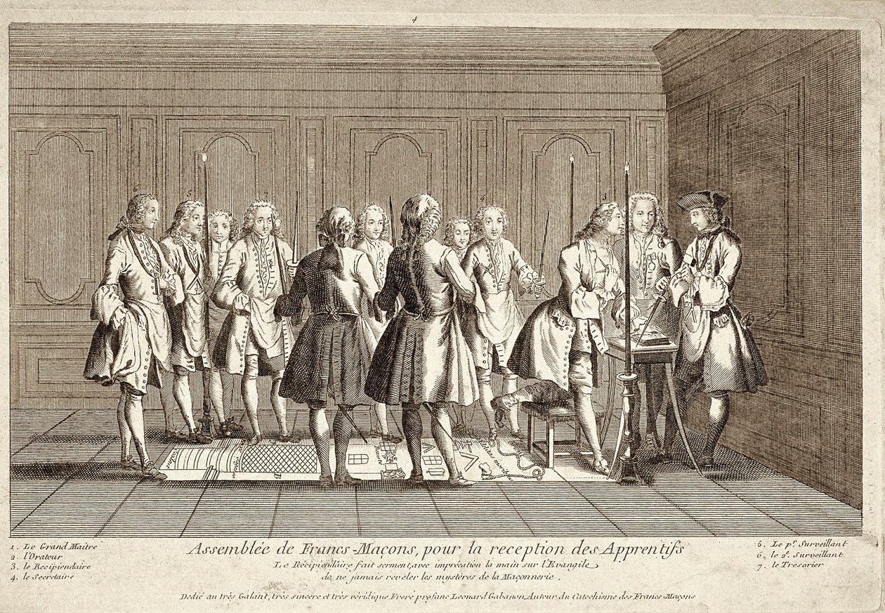 Montaż maconów frankowych na przyjęcie praktykantów (grafika) autorstwa French School