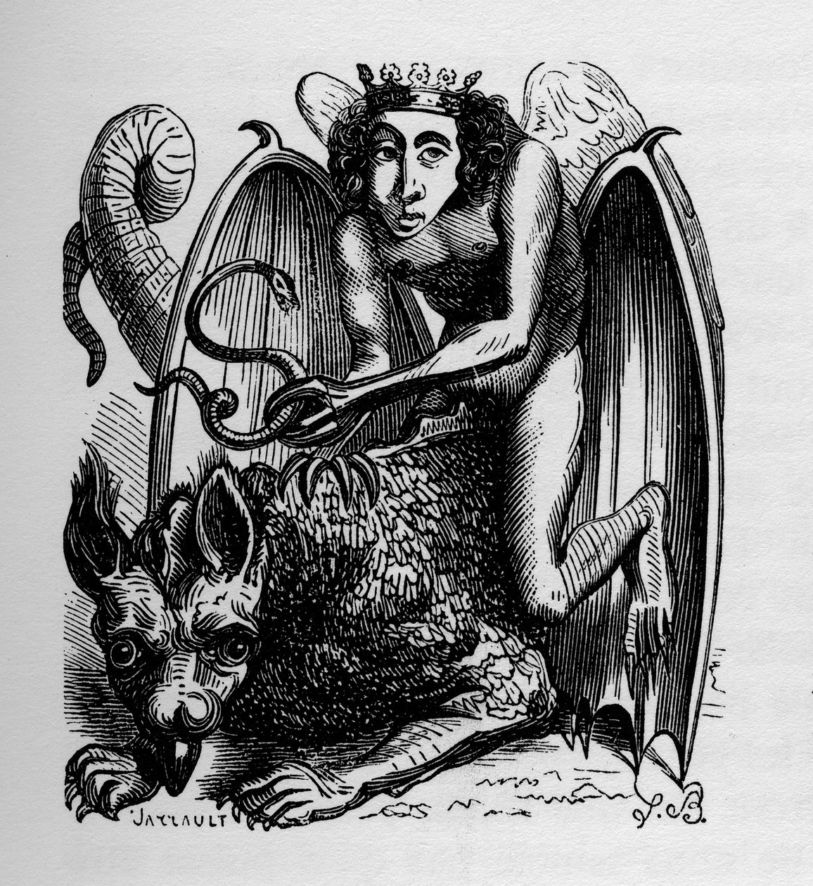 Astaroth - ilustracja ze "Słownika piekielnego" Jacquesa Albina Simona Collina de Plancy autorstwa French School
