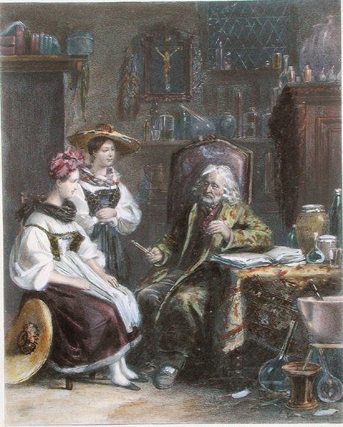 U lekarza wiejskiego, ok. 1840 (kolor lito) autorstwa French School