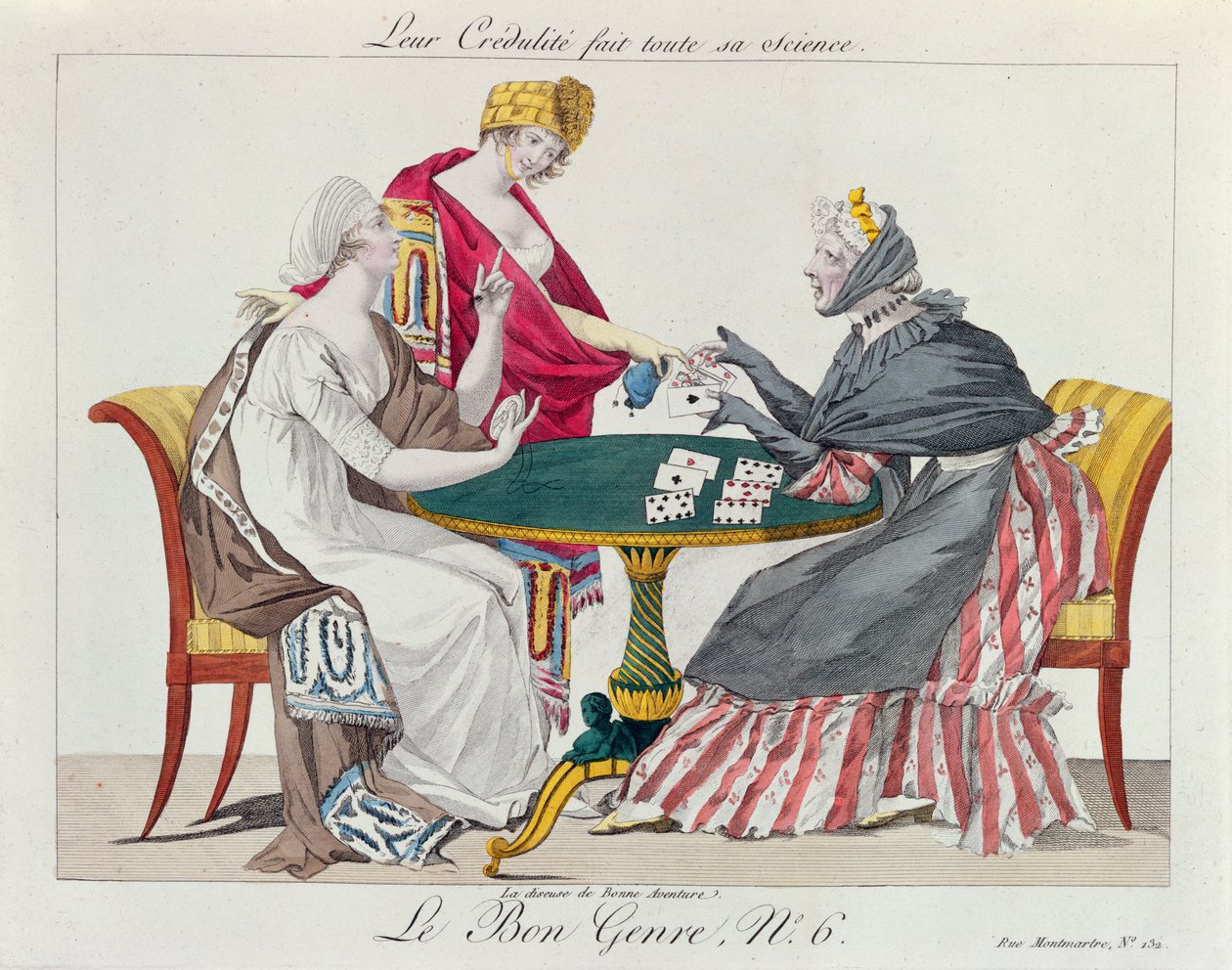 W Fortune Teller, z le Bon Gatunek, 1800 autorstwa French School
