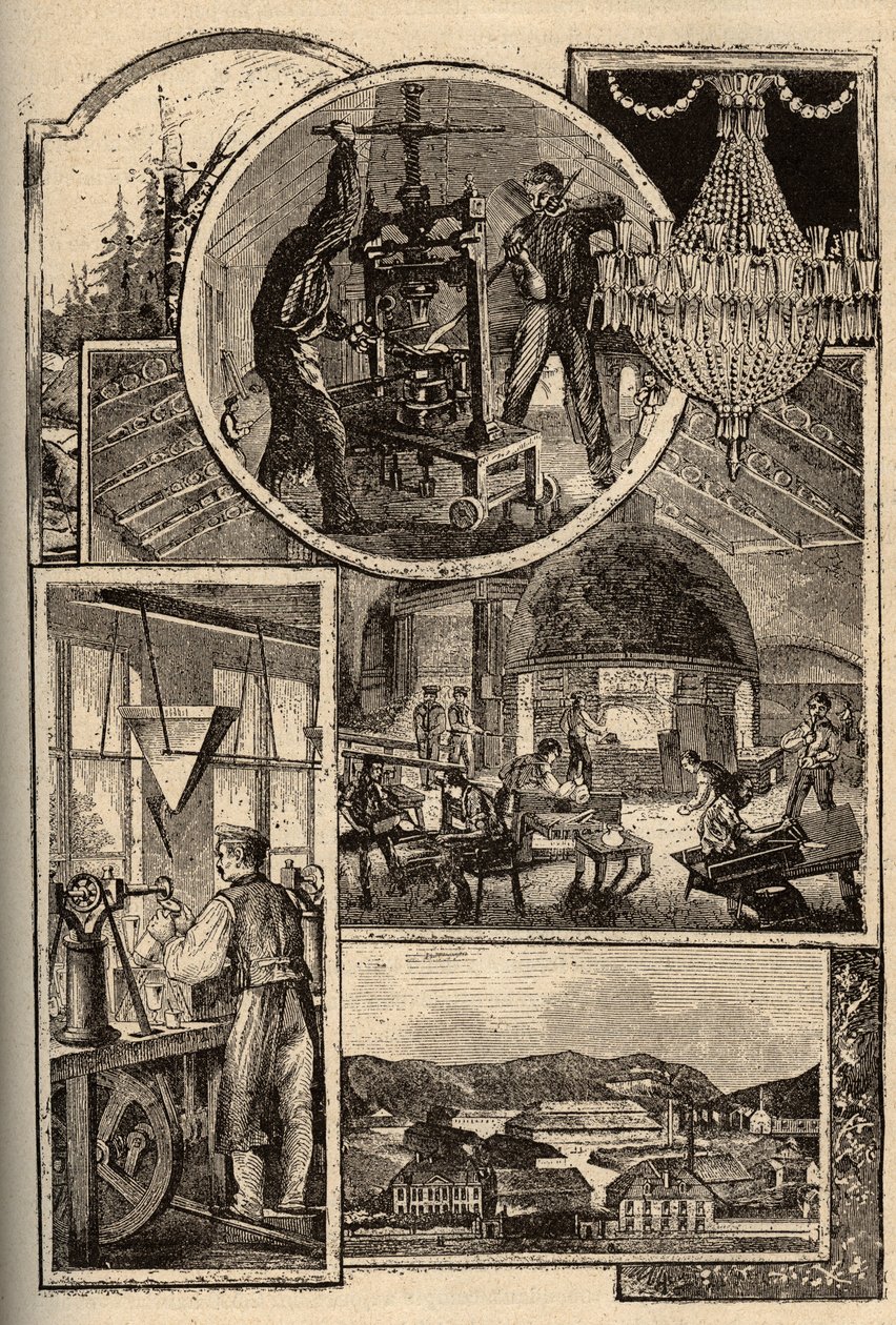 Baccarat - Kryształy - Meurthe-et-Moselle - - grawerowanie w „” PATRIE” - PECTUREQUIREQUE OPIS FRANCJI W 6 TOMACH WG LUCIENA HUARDA - koniec XIX wieku autorstwa French School