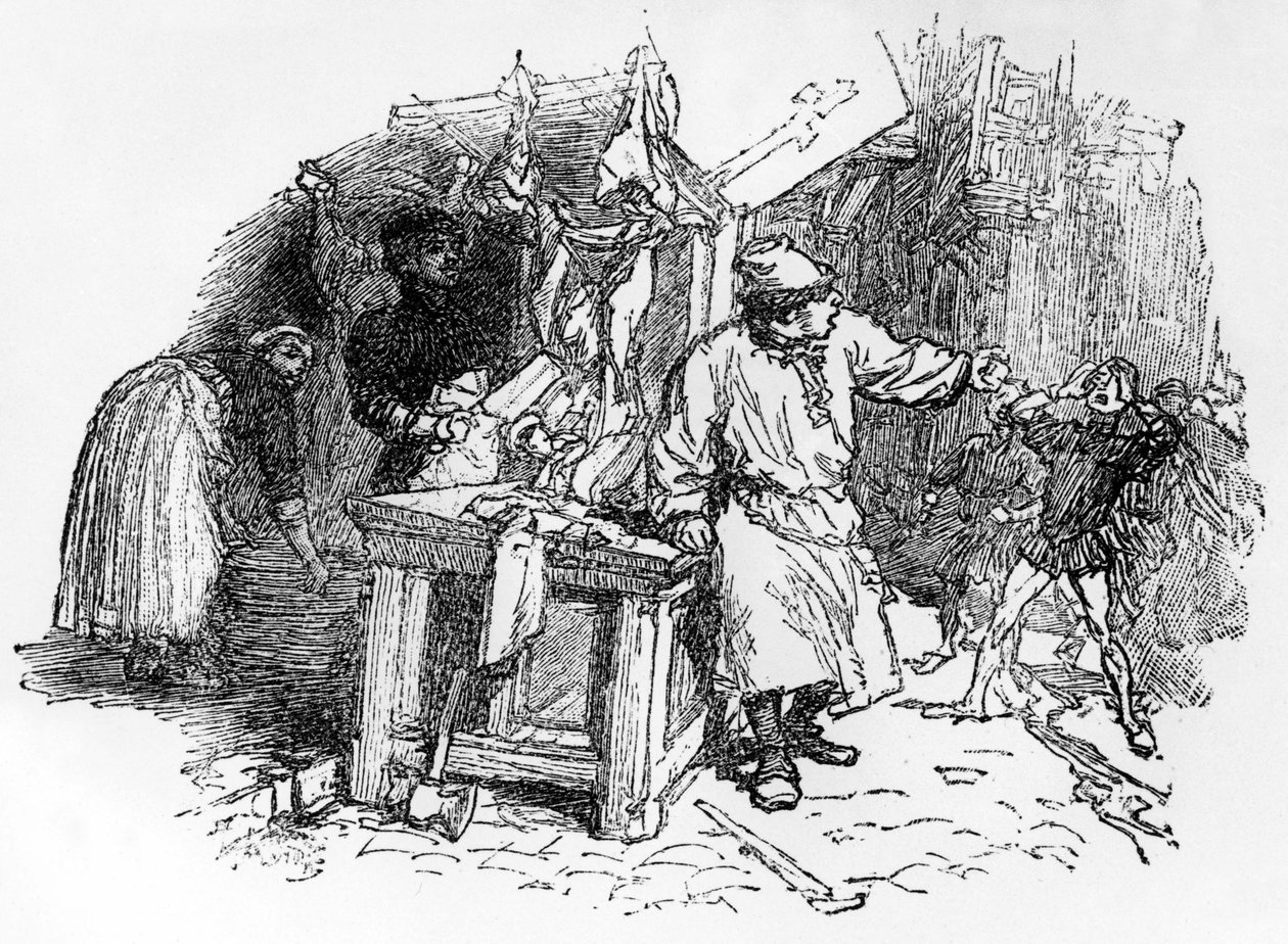 Ballady Francois Villon „Święty Mikołaj, który sadzi winorośl”, wydanie Pelletan, 1896 autorstwa French School