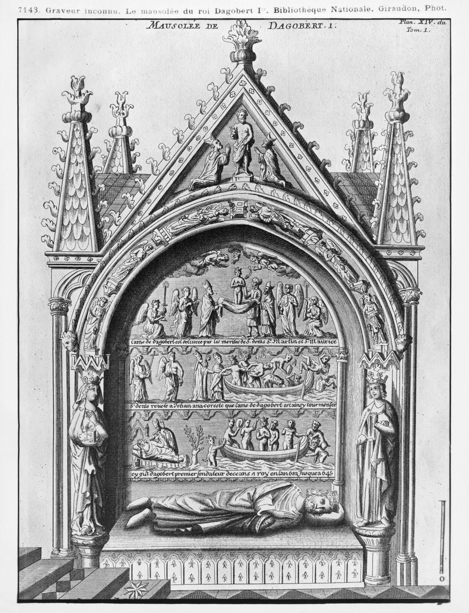 Bazylika Saint-Denis, Mauzoleum Dagoberta I (605-39) króla Franków, odrestaurowane przez Adolphe Victora Geoffrey-Dechaume (1816-92) w 1862 autorstwa French School