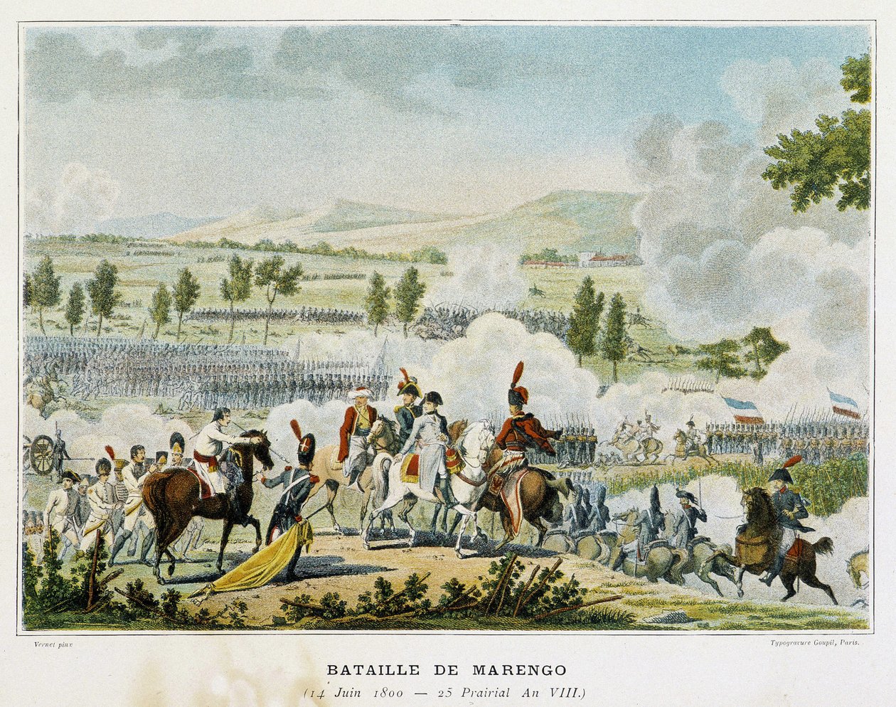 Bitwa pod Marengo (Piemont - Włochy) 14 czerwca 1800 r., podczas której Bonaparte odniósł zwycięstwo nad Austriakami. autorstwa French School