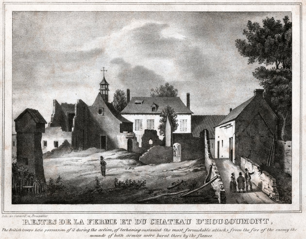 Bitwa pod Waterloo. (grafika, ok. 1830) autorstwa French School