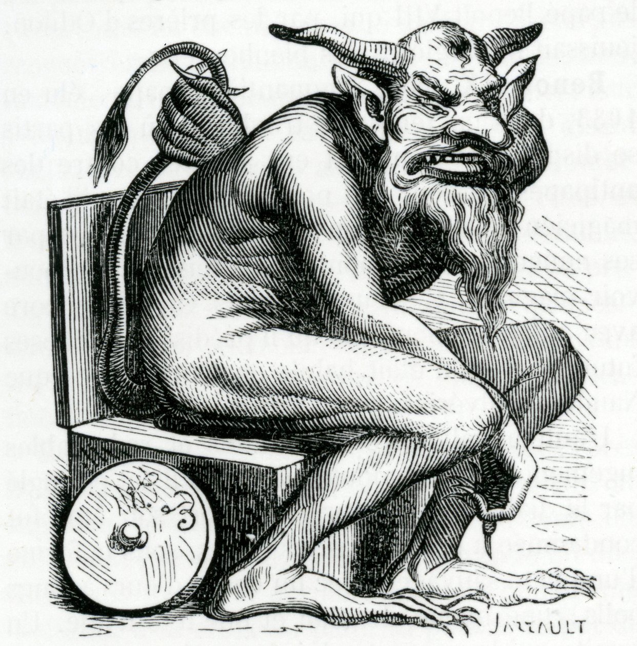 Belphegor, ilustracja z Dictionnaire Infernal autorstwa Jacquesa Albina Simona Collina de Plancy, 1863 autorstwa French School