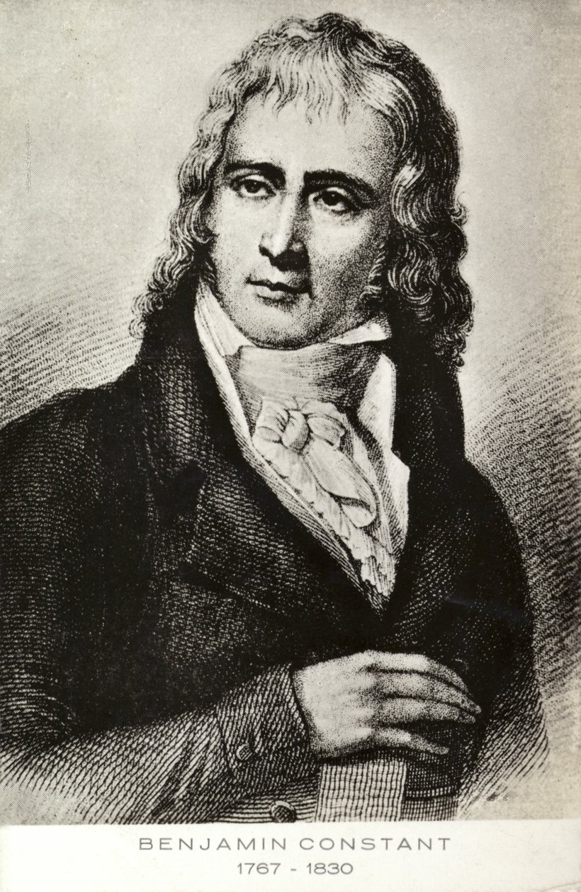 Benjamin Constant (1767-1830), urodzony w Szwajcarii francuski polityk i pisarz (litografia) autorstwa French School