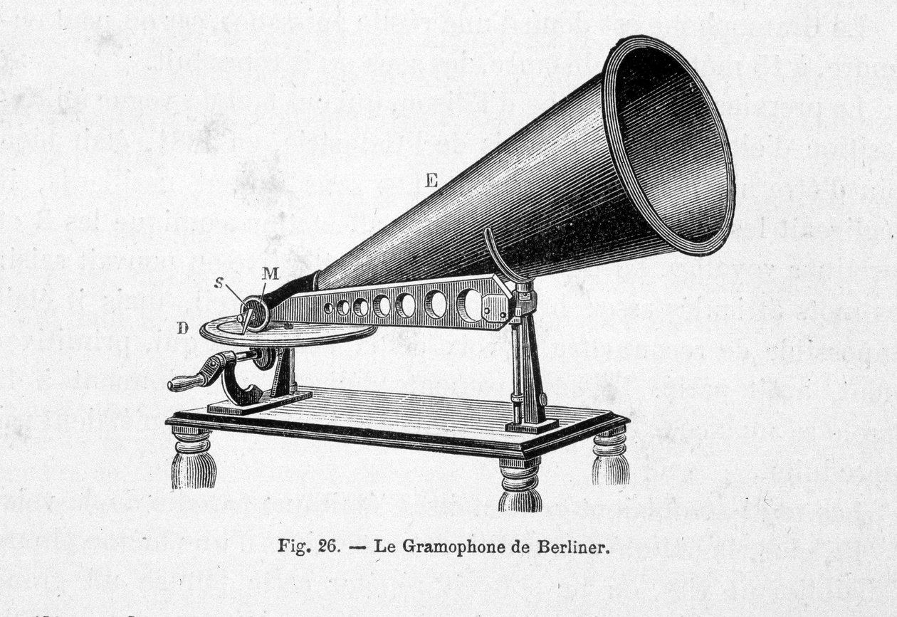Fonograf Berlinera - w „Fizyce popularnej” E. Desbeaux autorstwa French School