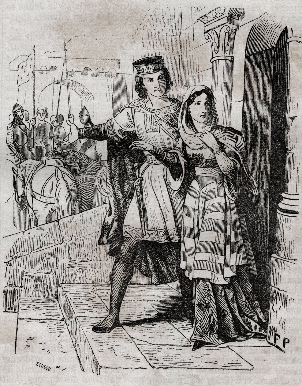 Bertrade de Montfort (1070-1117) Królowa Francji z Filipem I królem Francji - - w „Histoire de France”” Anquetila. 19 wiek. autorstwa French School