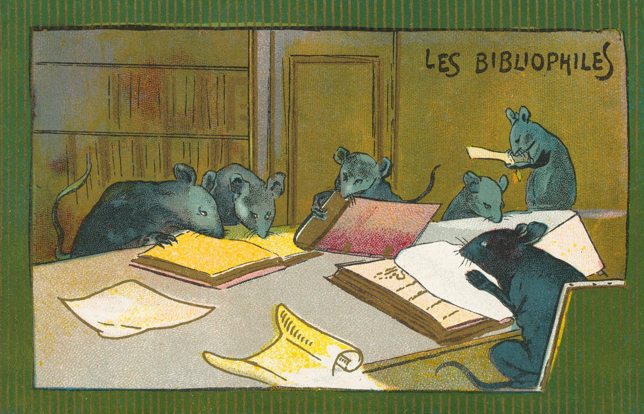 Szczury bibliofilskie (chromolitho) autorstwa French School