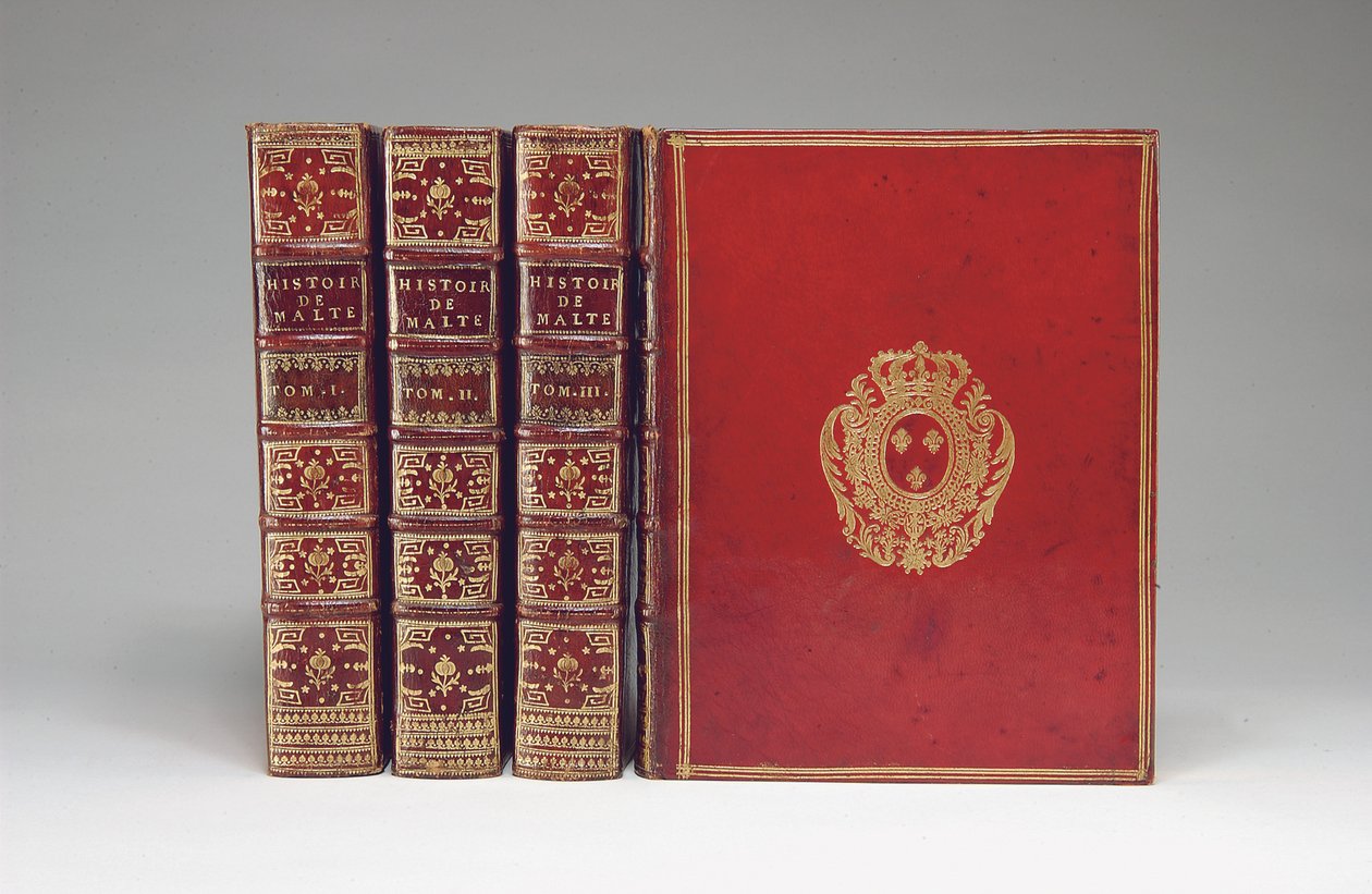 Oprawa „Historii Rycerzy Maltańskich”, Rene Aubert Vertot, wyd. Paryż, 1726 autorstwa French School