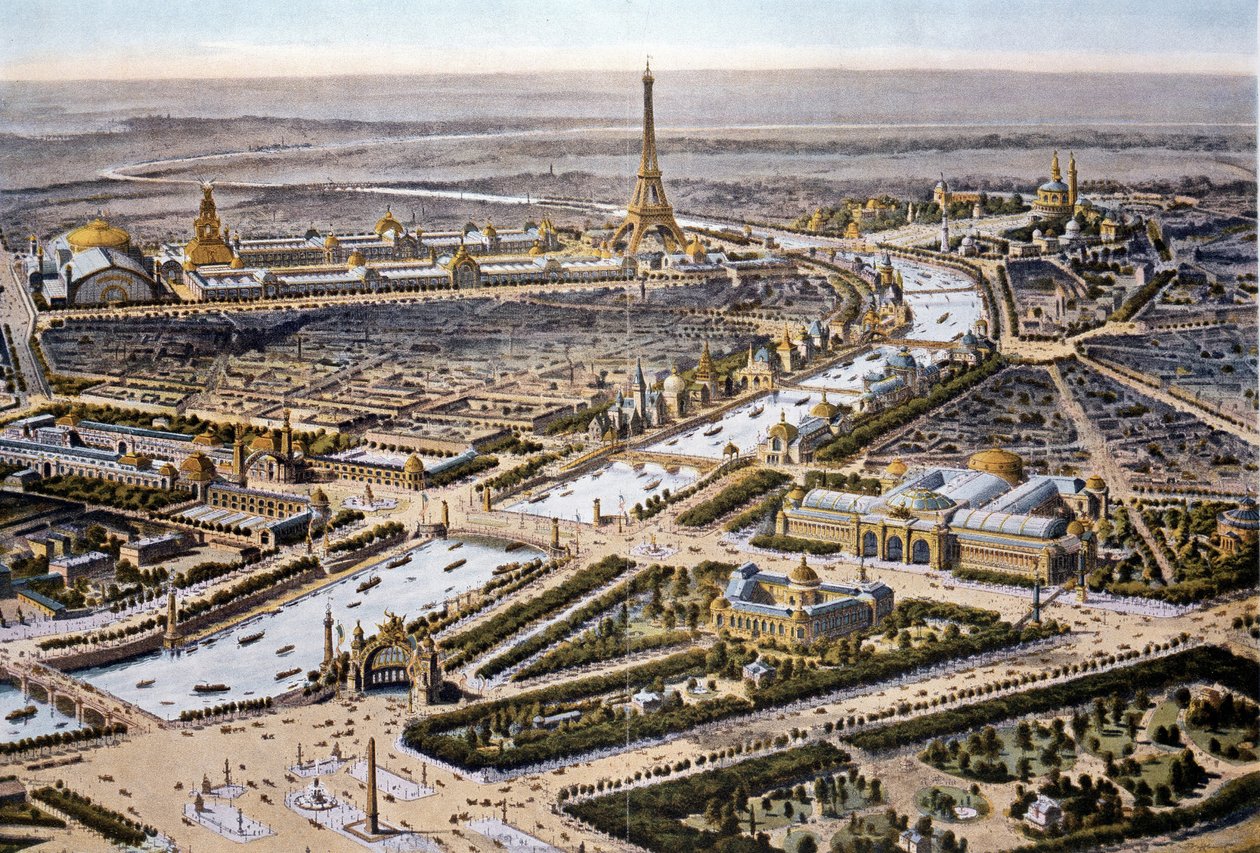 Widok z lotu ptaka na wystawę paryską z 1900 r. (chromo) autorstwa French School