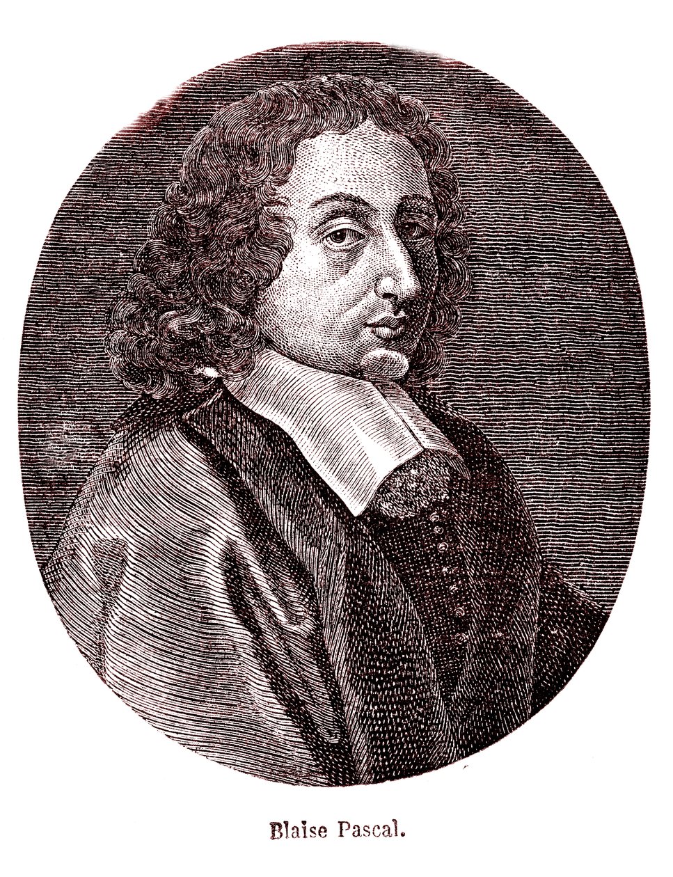 Blaise Pascal, francuski matematyk, filozof, fizyk i teolog. 1865 (grawerowanie) autorstwa French School