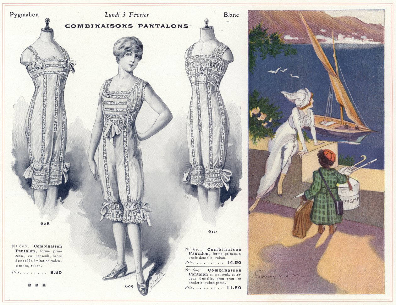 Blanc-Toile, bielizna, koszule itp. (druk kolorowy) autorstwa French School