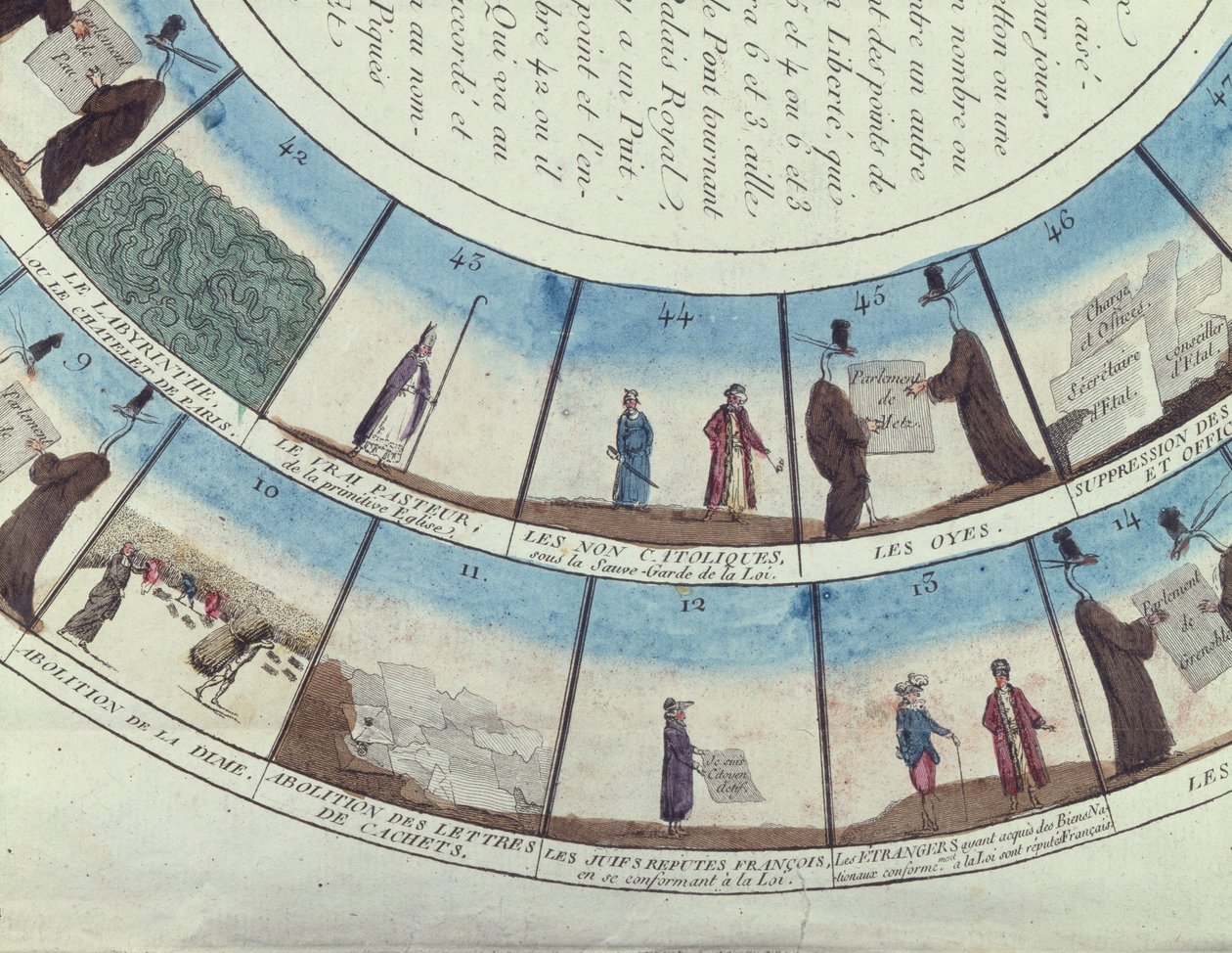 Gra planszowa oparta na rewolucji francuskiej, ok. 1790 autorstwa French School