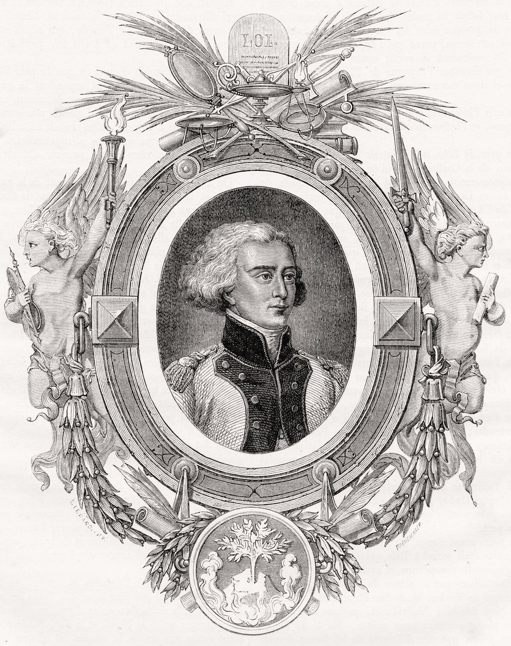 Bon-Adrien Jeannot de Moncey, Duc de Conegliano, rytowany przez Pannemaker-Ligny według Linarda, z "Histoire de la Revolution Francaise" Louisa Blanc (1811-82). autorstwa French School