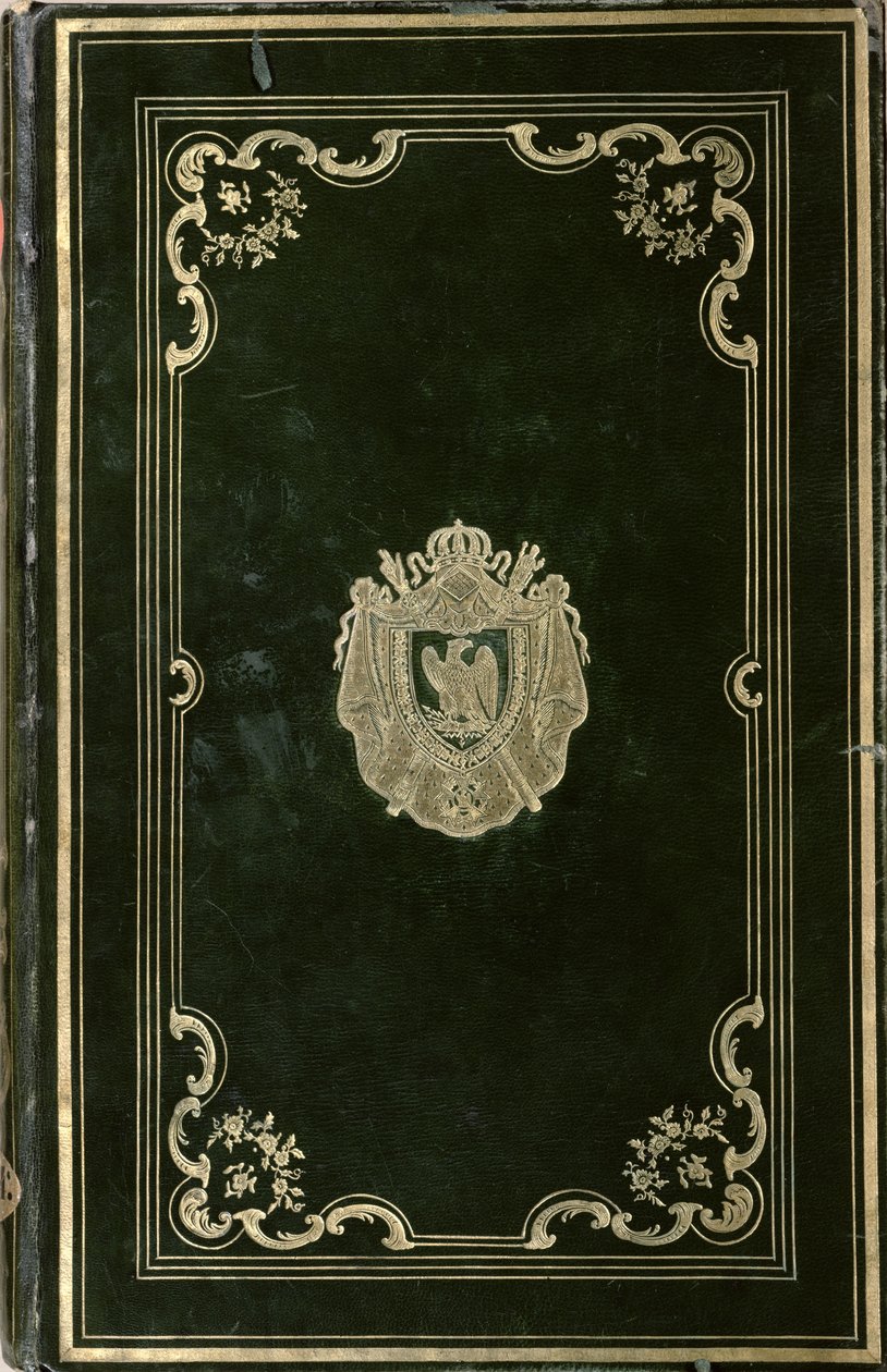 Oprawa książkowa z herbem Napoleona Bonaparte (1769-1821) (zielona skóra i złoto) autorstwa French School