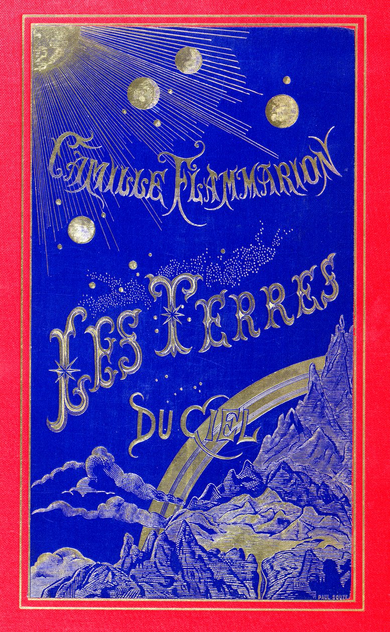 Okładka książki Les Terres du Ciel napisana przez Camille Flammarion (1842-1925) 1877 (skóra) autorstwa French School