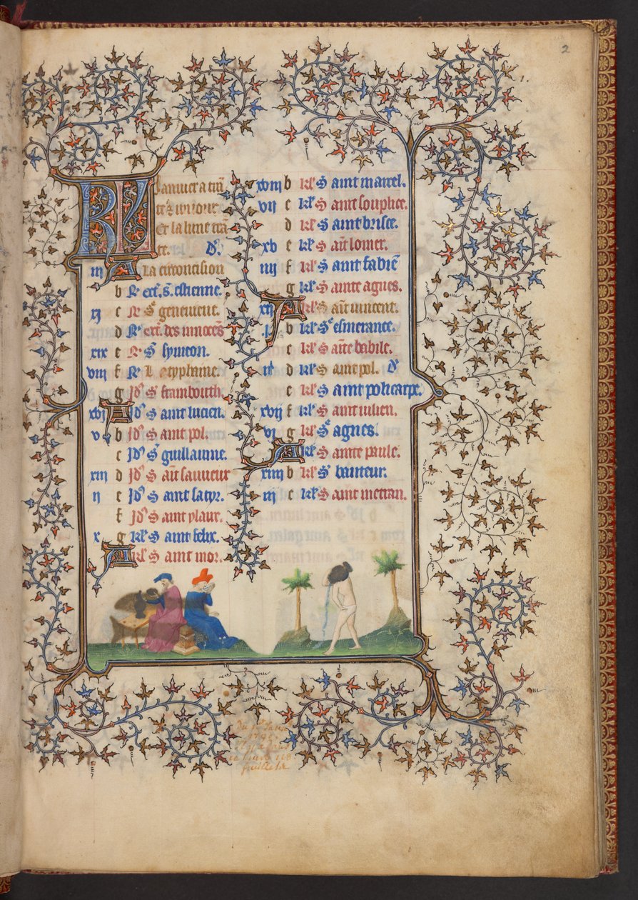 Księga godzin, dodaj MS 32454 f.2r, Francja autorstwa French School