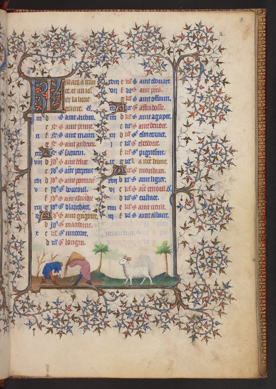 Księga godzin, dodaj MS 32454 f.3r, Francja autorstwa French School