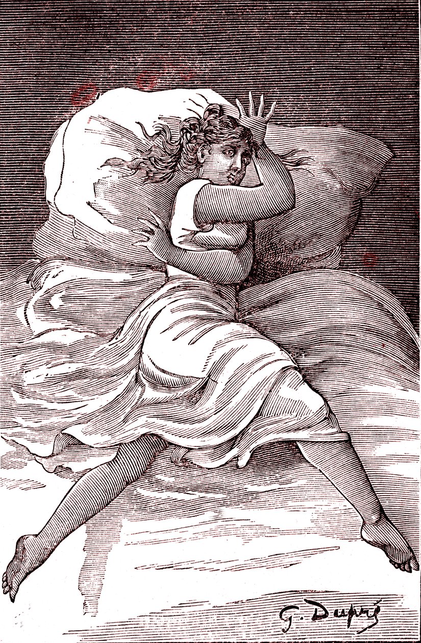 Granicząca z histerią. 1887 (grawerowanie) autorstwa French School