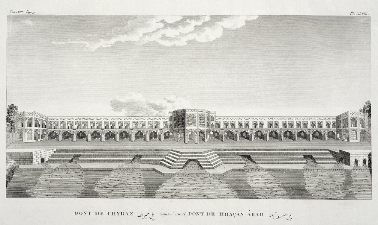 Most Shiraz, Isfahan, z Voyages du Chevelier Chardin en Perse, et en autres Lieux d