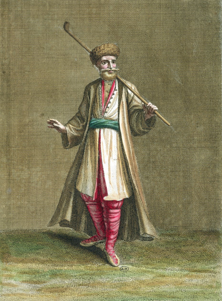 Strój bułgarski, ilustracja z Recueil de Costumes du Levant, 1707-8 autorstwa French School