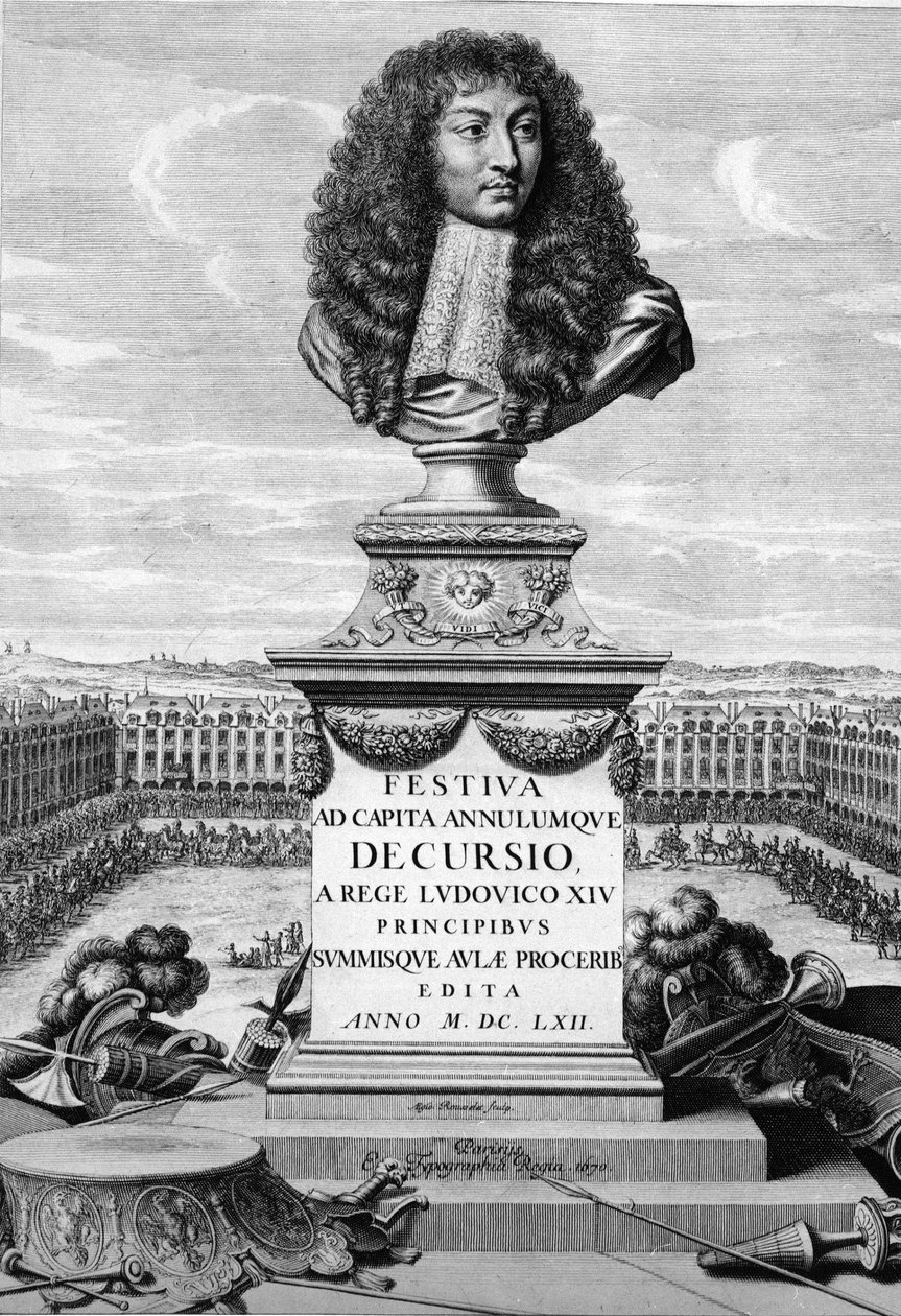 Popiersie Ludwika XIV Wielkiego (1638-1715) - w " "Święcie Głów i Kanclerzy" autorstwa French School