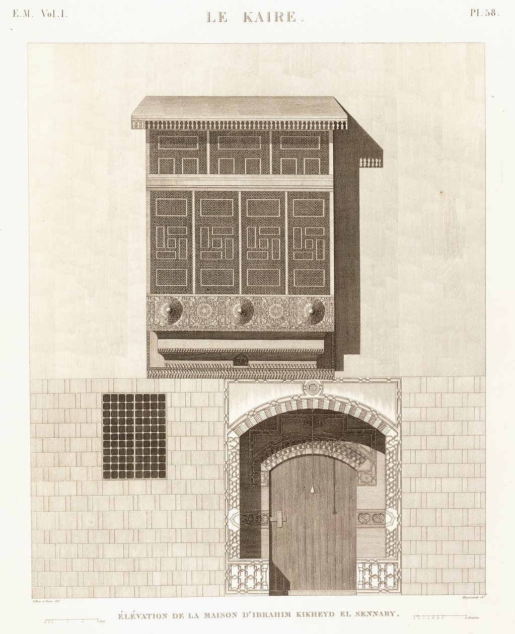 Kair: elewacja domu Ibrahima Kikheyda el Sennary autorstwa French School