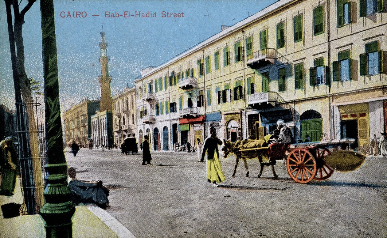 Pocztówka z Kairu: ul. Bab El Hadid, ok. 1930 1900 (pocztówka) autorstwa French School