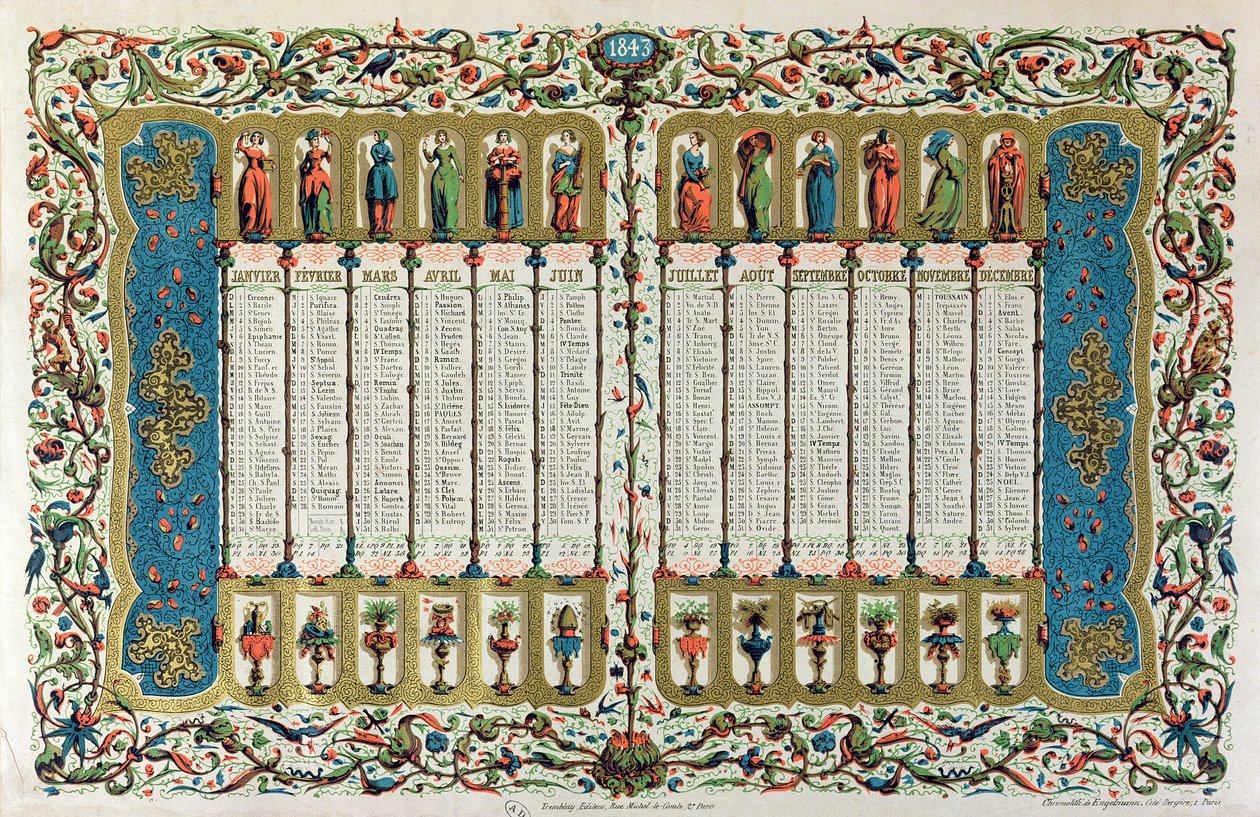 Kalendarz na rok 1843 autorstwa French School
