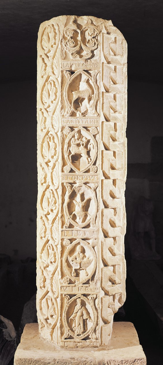 Calendrier de Saison, filar przedstawiający znaki zodiaku od Panny do Koziorożca (patrz także 86211) autorstwa French School