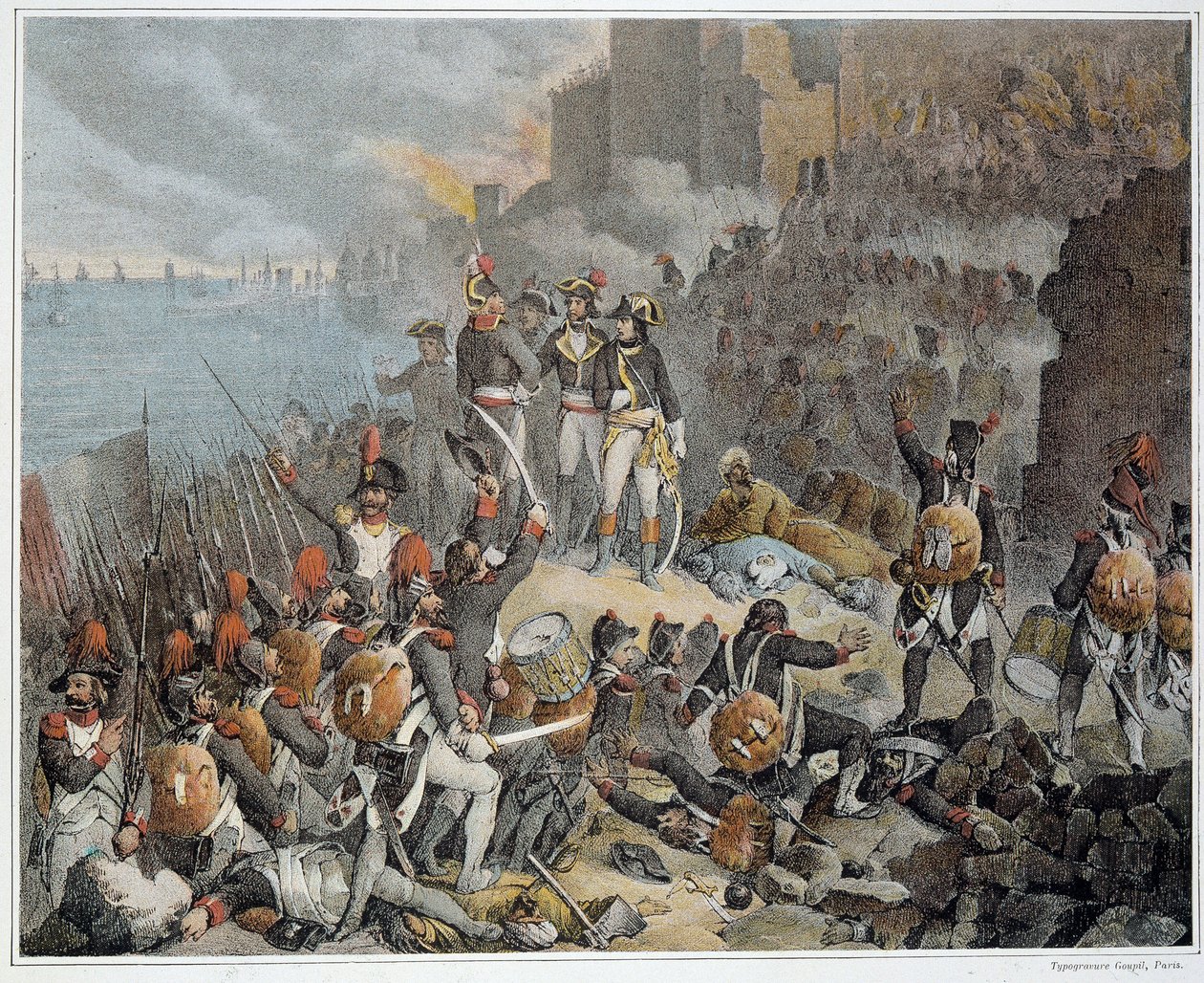 Kampania (wyprawa) Egiptu (1798-1801), Armia Wschodu: oblężenie św. Jana z Akki. 1799 r. - w „”Zwycięstwa i podboje armii francuskich””. autorstwa French School
