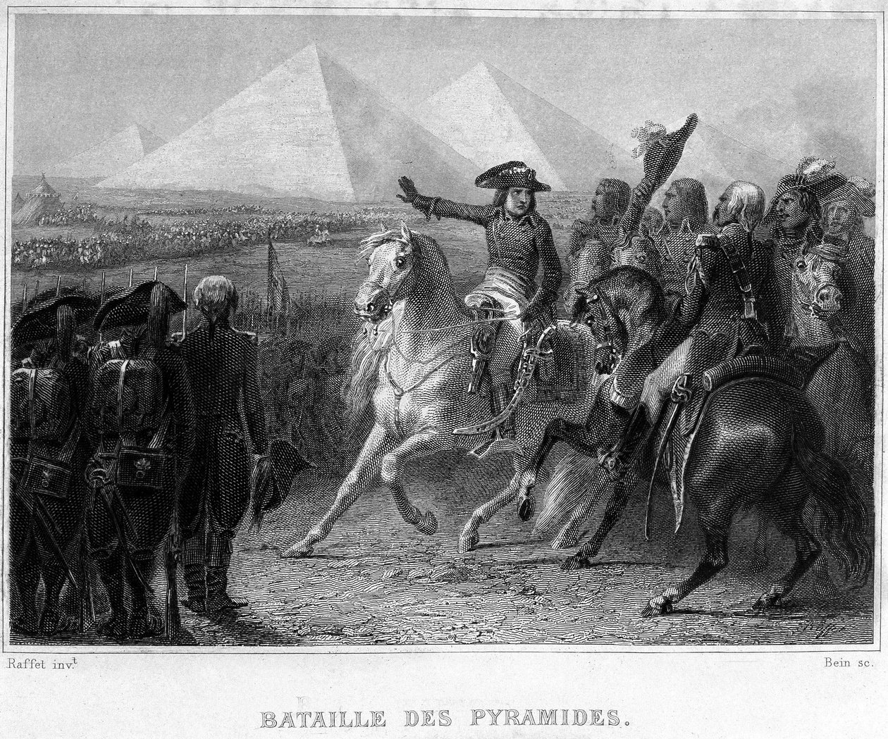 Kampania (wyprawa) Egiptu (1798-1801): Bitwa pod piramidami (1798) - w „Rewolucji francuskiej” Thiersa. 19 wiek autorstwa French School