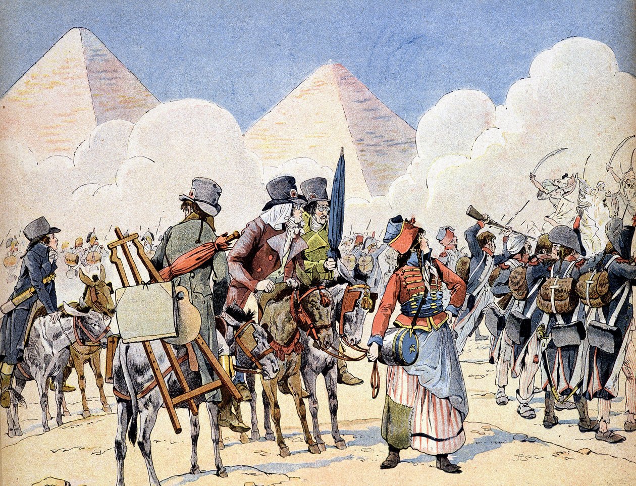 Kampania (wyprawa) egipska (1798-1801): armia francuska w Egipcie pod dowództwem Napoleona Bonaparte: artyści podążający za armią autorstwa French School