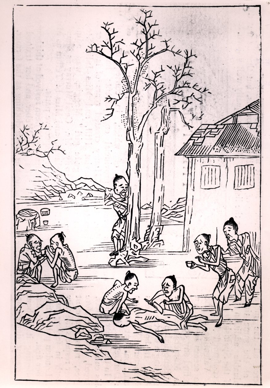 Kanibalizm w Chinach, z chińskiego rysunku, 1870 autorstwa French School