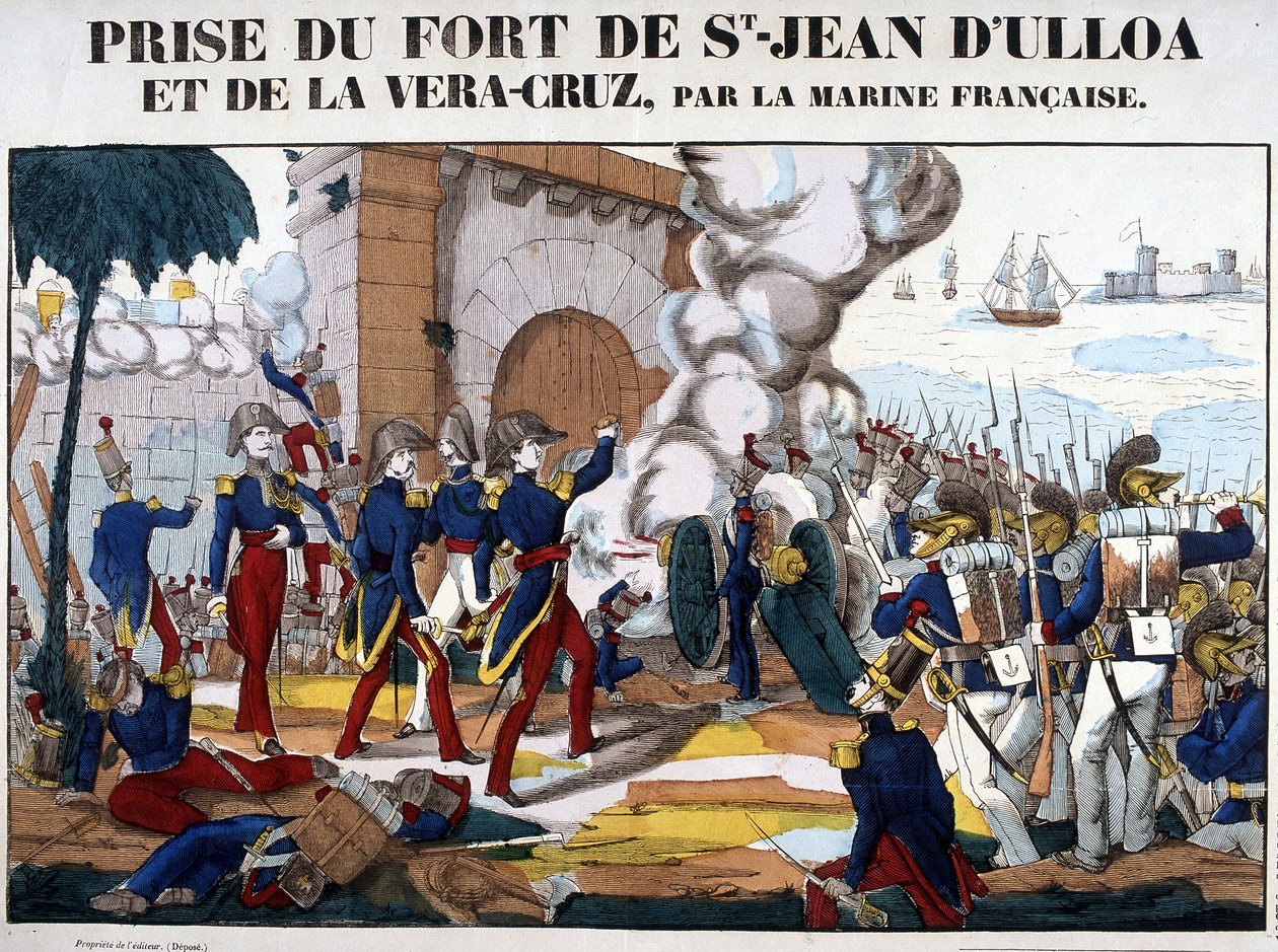 Zdobycie fortu św. Jana z Ulloa i La Vera Cruz w Meksyku w listopadzie 1838 r. Zdjęcie Epinal autorstwa French School