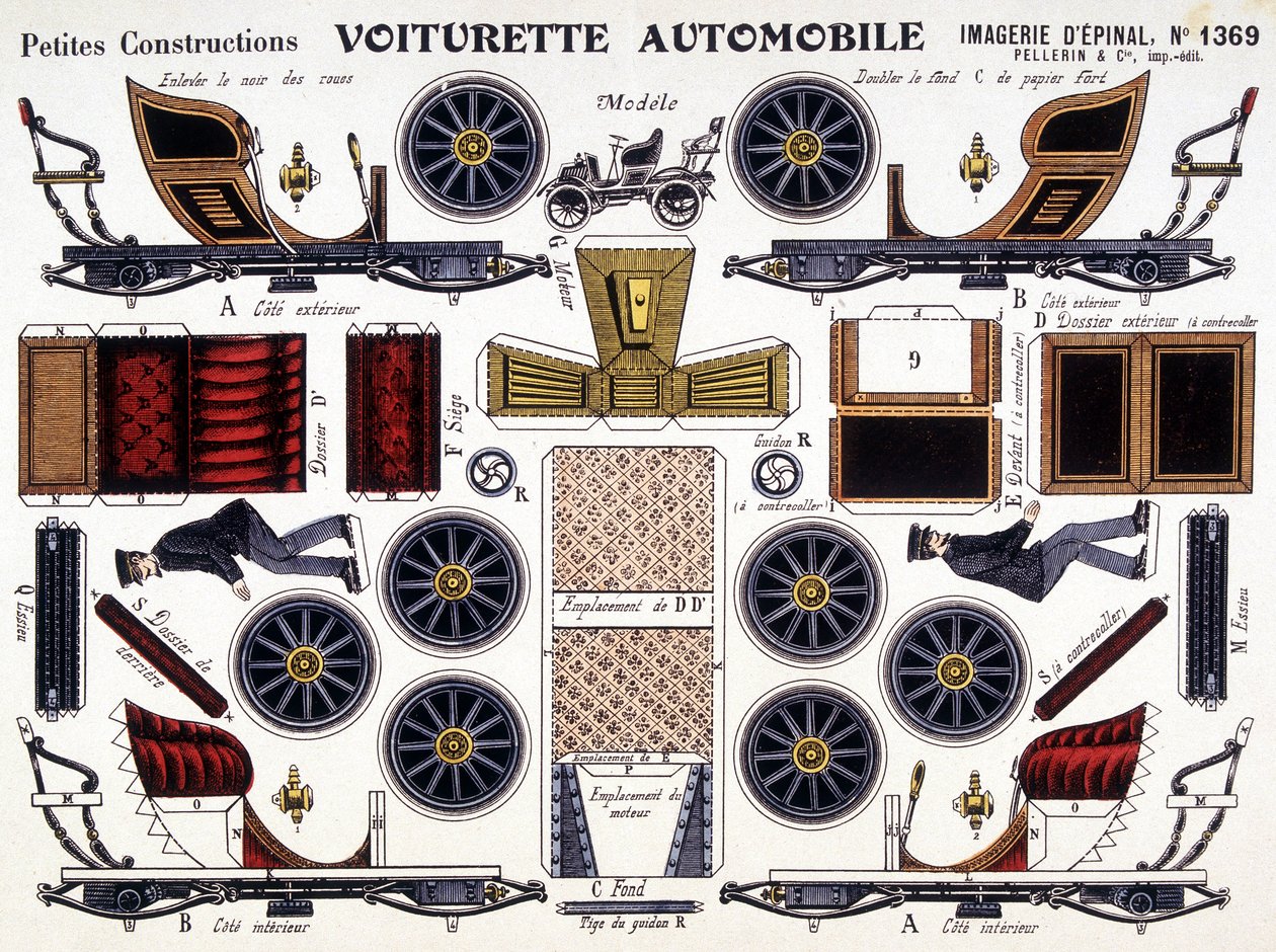 Wózek samochodowy: Petites Konstrukcje. 19 wiek. autorstwa French School