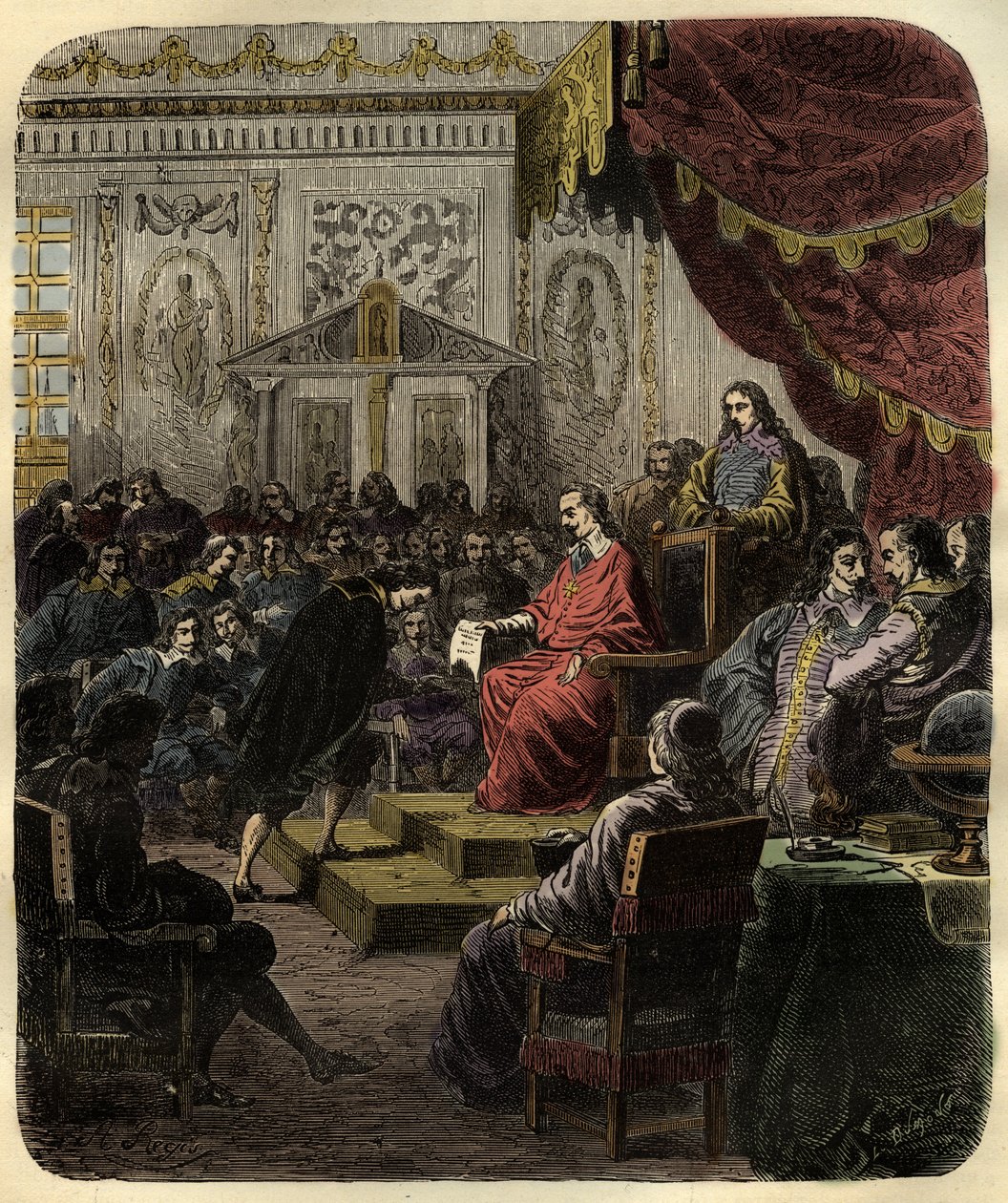 Kardynał Richelieu zakłada Academie Francaise autorstwa French School