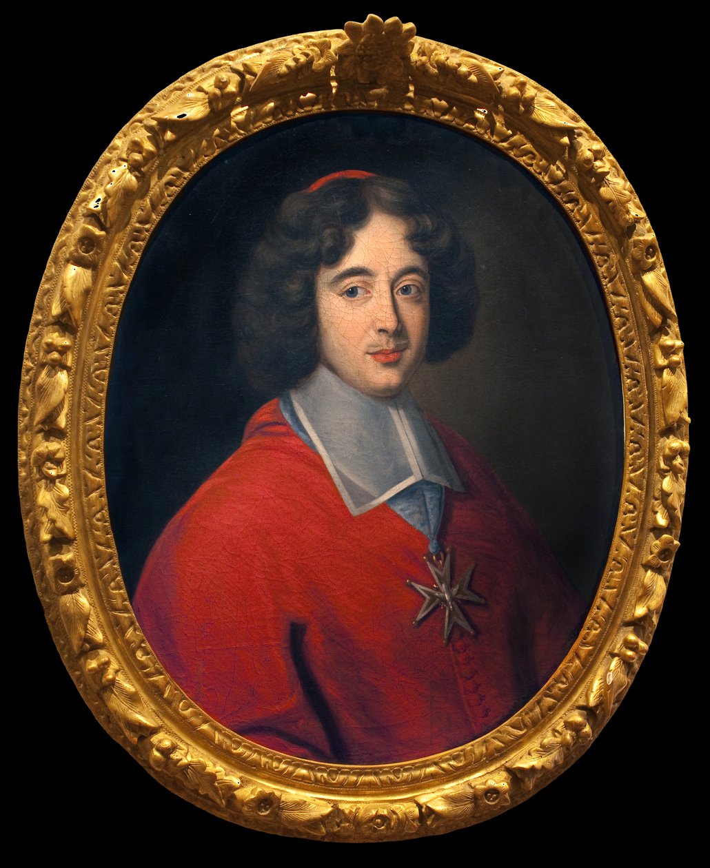Kardynał de Bouillon, opat Tournus od 1660 do 1715, inicjator budowy dieu hotelu. Malarstwo anonimowe, sztuka francuska XVII wiek. Hotel Dieu, Musee Greuze, Tournus. autorstwa French School