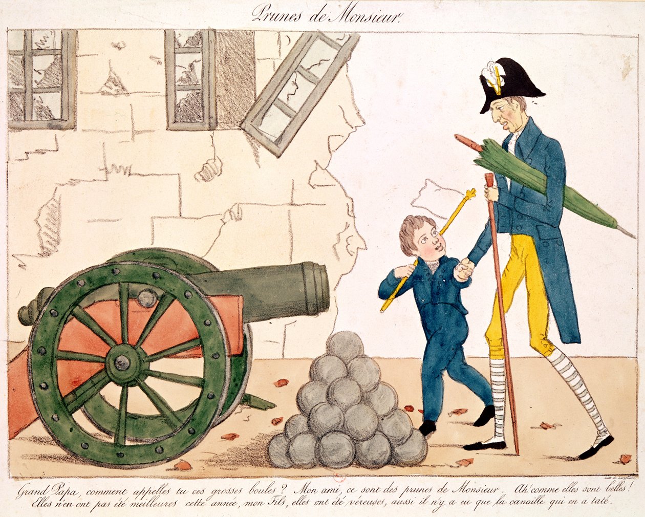Karykatura Karola X (1757-1836) i Henryka (1820-83) księcia de Bordeaux, 25 lipca 1830 autorstwa French School