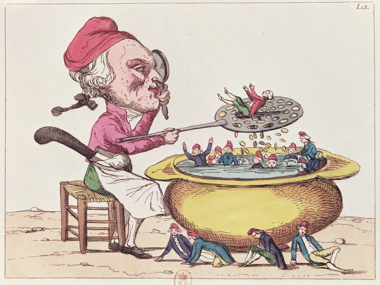 Karykatura Maksymiliena de Robespierre (1758-94), 1793 autorstwa French School
