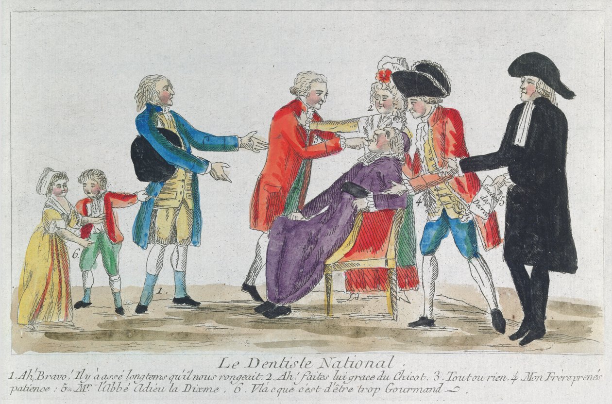 Karykatura nacjonalizacji majątku kościelnego we Francji podczas Rewolucji Francuskiej, 1792 autorstwa French School