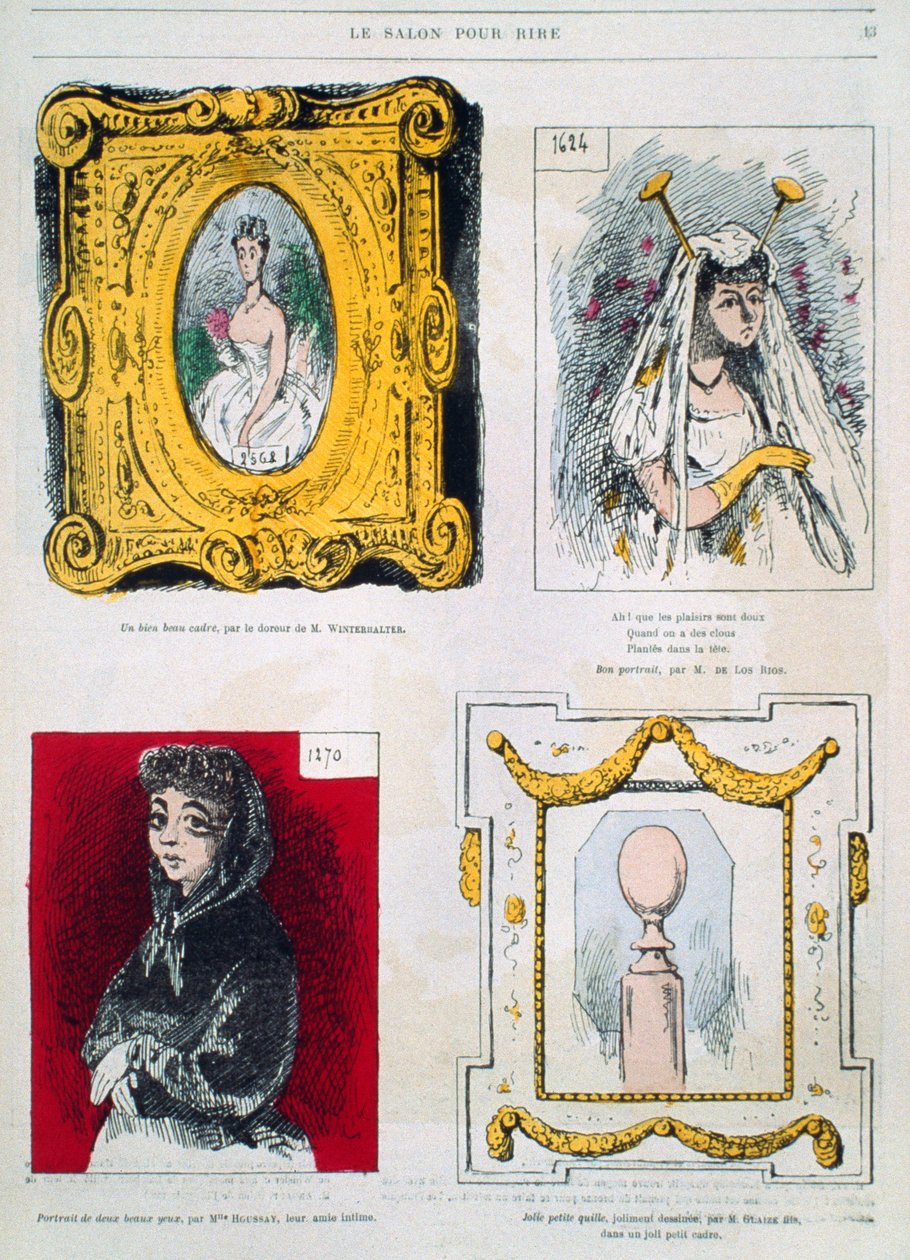 Karykatury malarzy, Franz Xavier Winterhalter, Glaize Fils, ilustracja z Le Salon pour Rire autorstwa French School