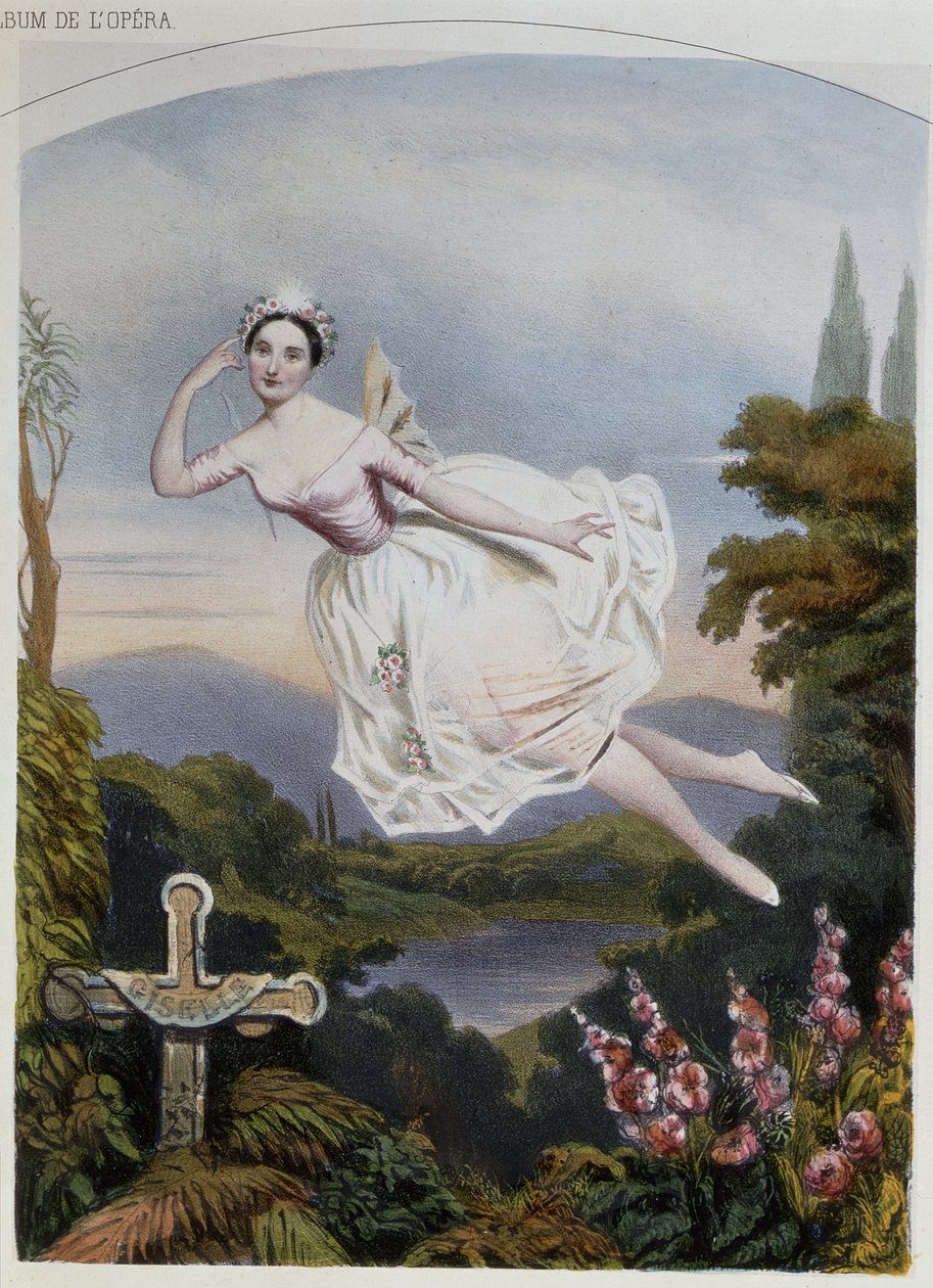 Carlotta Grisi (1819-99) jako Giselle, z baletu o tej samej nazwie Adolphe Adam (1803-56) autorstwa French School