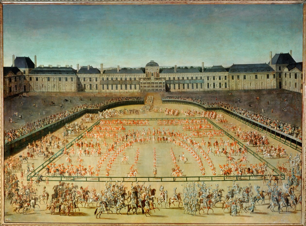 Karuzela podarowana Ludwikowi XIV przed pałacem Tuileries ... autorstwa French School