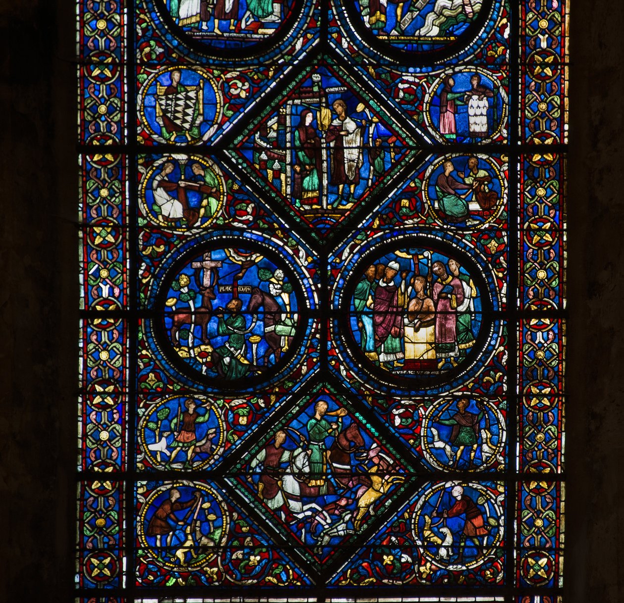 Katedra w Chartres, witraż: życie św. Eustachego, niski detal autorstwa French School