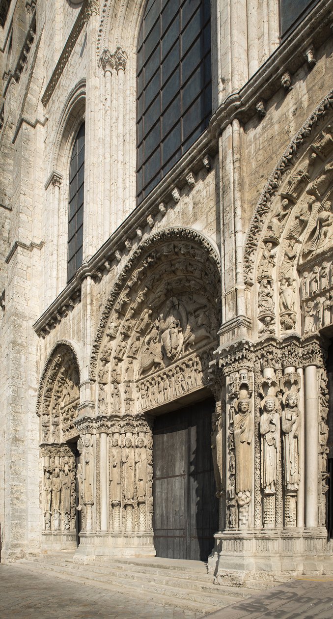 Cathedrale de chartres, portal królewska fasada zachodnia autorstwa French School