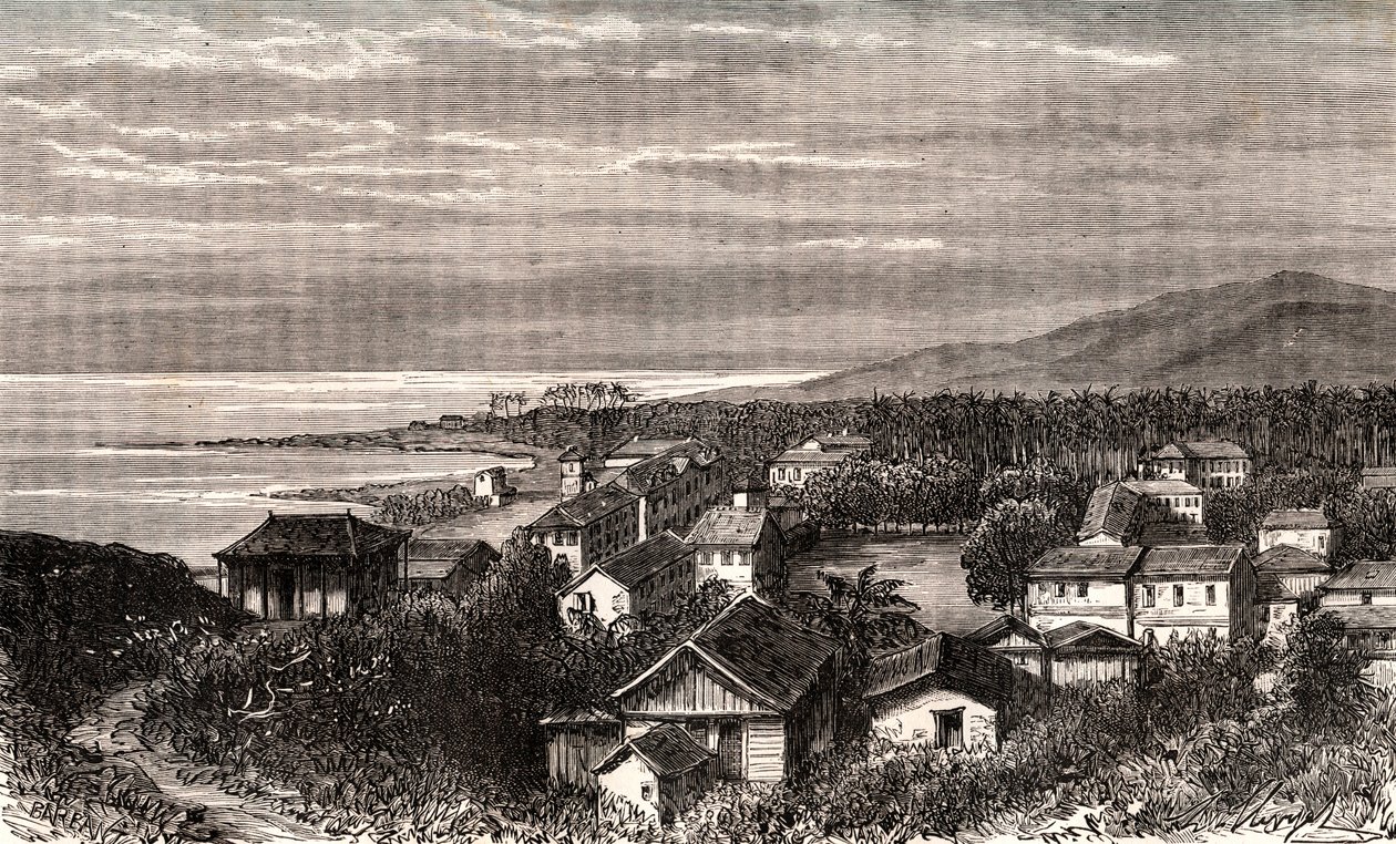 Cayenne - Commune en outre mer Guyane - rycina w „La France illustree: geografia, historia, administracja statystyczna” autorstwa V.A. Słodowo-Brązowy. 1884 autorstwa French School