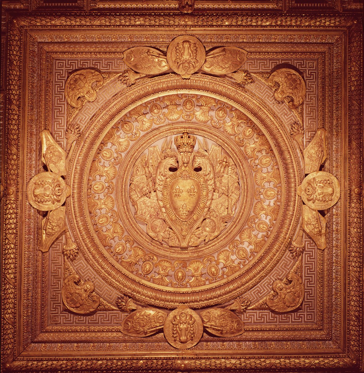 Sufit z sypialni Henryka II (1519-59) autorstwa French School